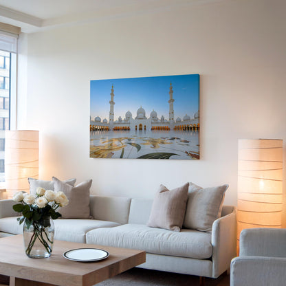 Sheikh Zayed Grand Mosque Canvas, Abu Dhabi Canvas Print, Islamic Architecture Decor, UAE Mosque Art, Mosque Canvas, Islamic Wall Art