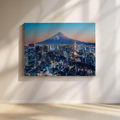 Tokyo Skyline Sunset Canvas, Japan Cityscape Wall Art, Modern Tokyo Wall Decor, Urban Sunset Canvas Print, Japanese City Wall Art