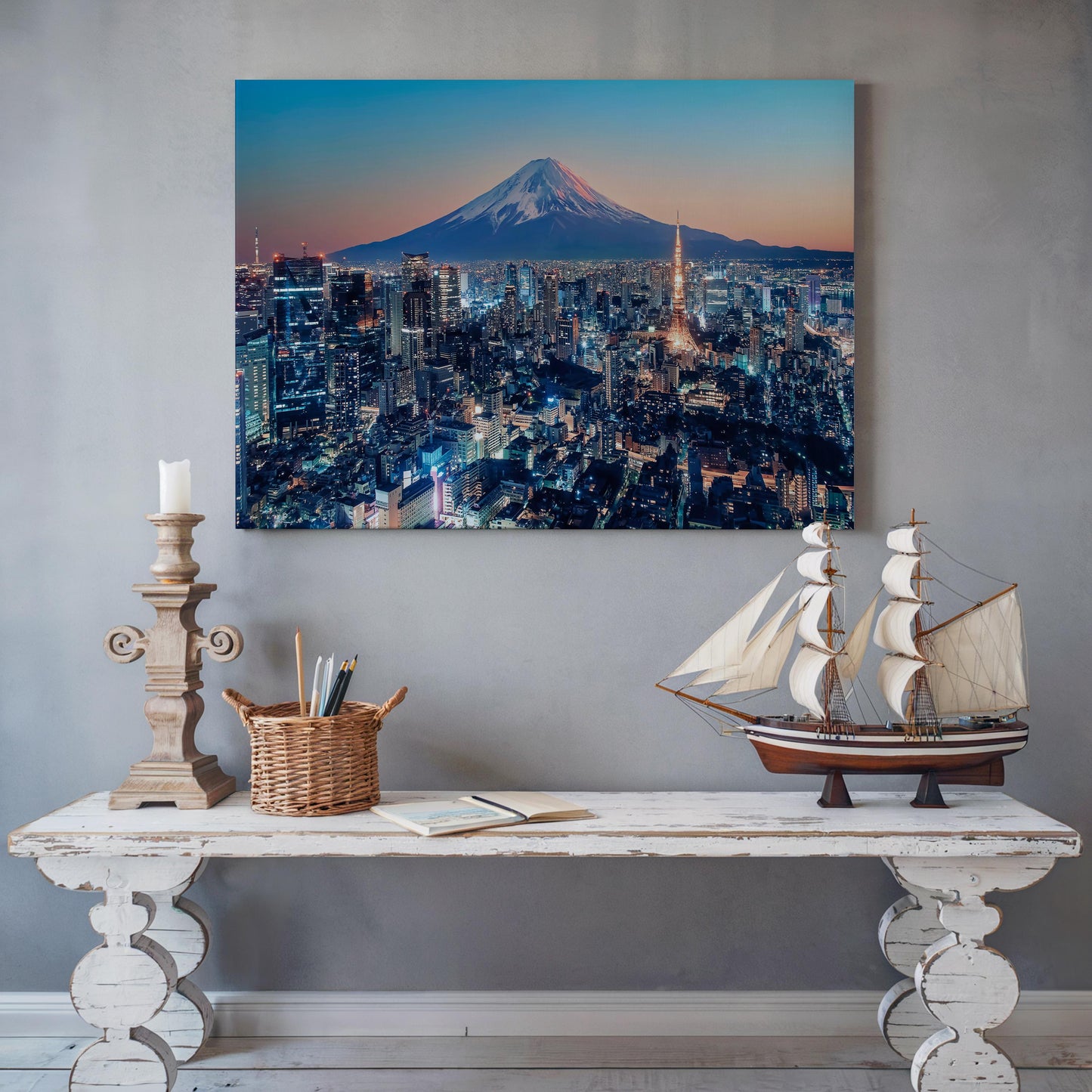 Tokyo Skyline Sunset Canvas, Japan Cityscape Wall Art, Modern Tokyo Wall Decor, Urban Sunset Canvas Print, Japanese City Wall Art