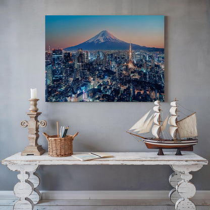Tokyo Skyline Sunset Canvas, Japan Cityscape Wall Art, Modern Tokyo Wall Decor, Urban Sunset Canvas Print, Japanese City Wall Art